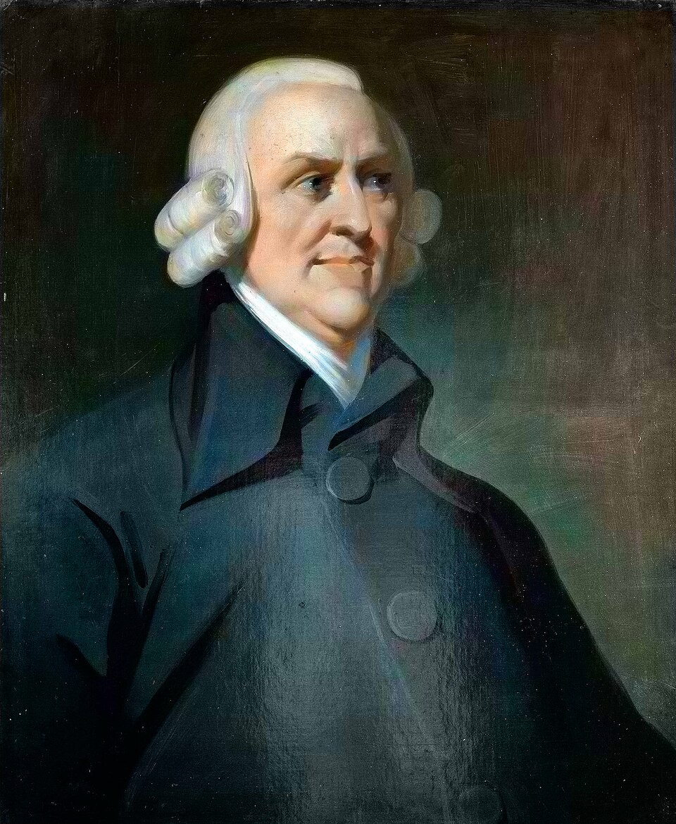 Portrait of Adam Smith, Scottish philosopher and political economist