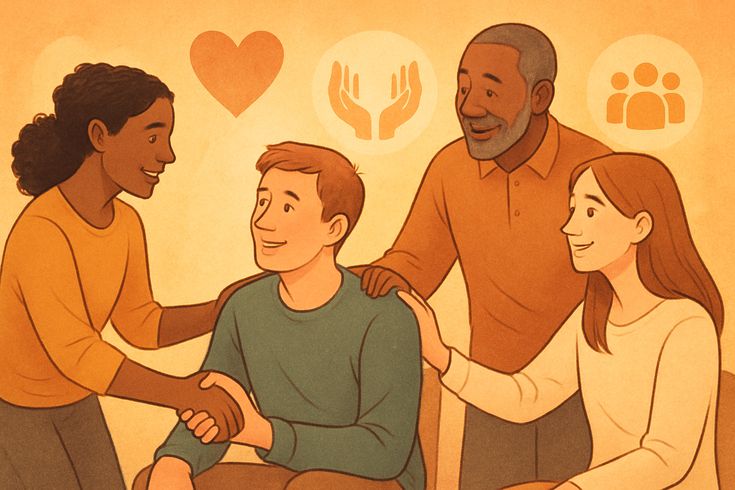 Two hands clasped together representing care, relationship, dependency, and moral responsibility
