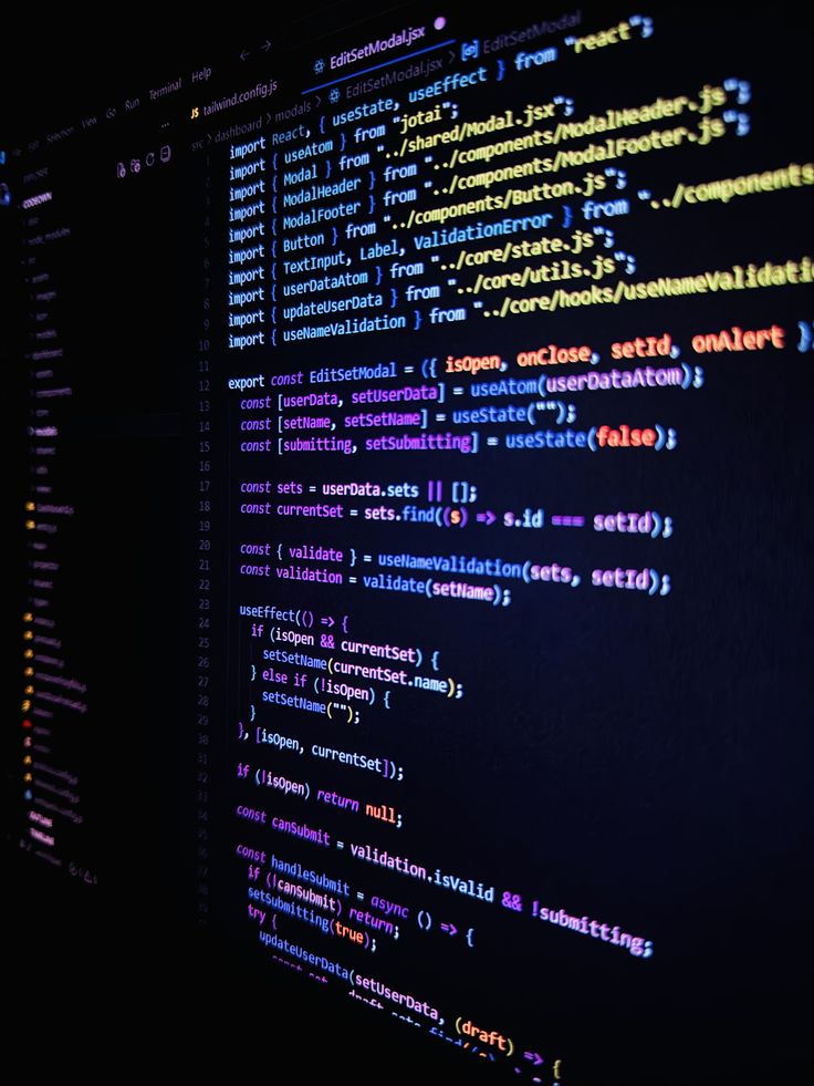Lines of computer code on a screen