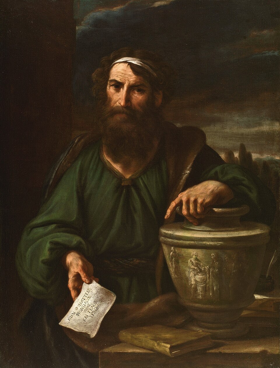 Artistic representation of the ancient Greek philosopher Epicurus