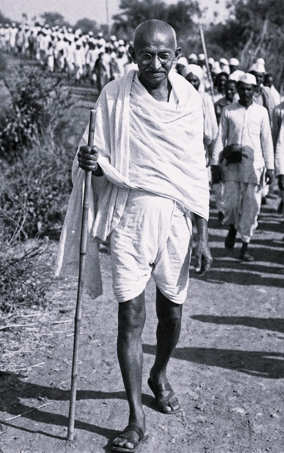 Portrait-style representation of Mahatma Gandhi