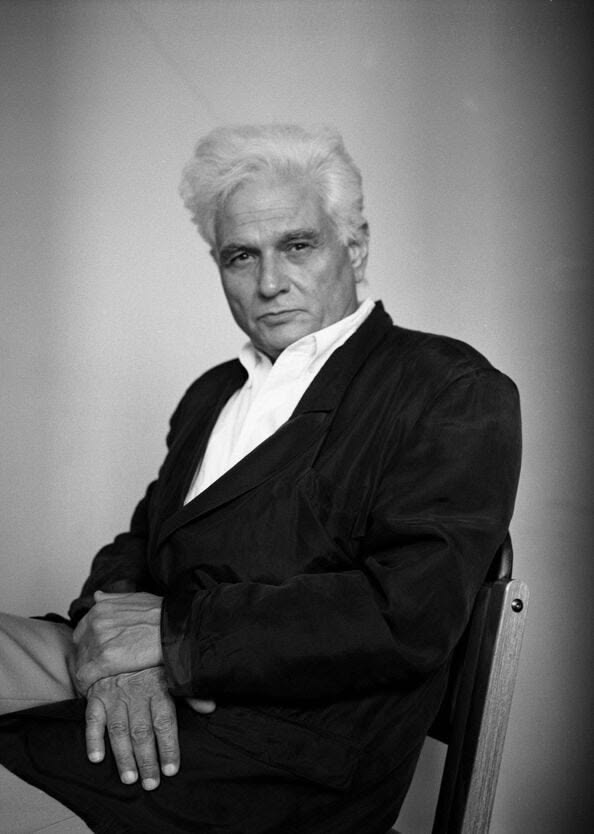 Portrait of Jacques Derrida, French philosopher known for deconstruction and poststructuralist thought