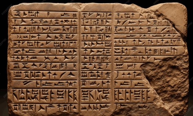Ancient Sumerian cuneiform tablet