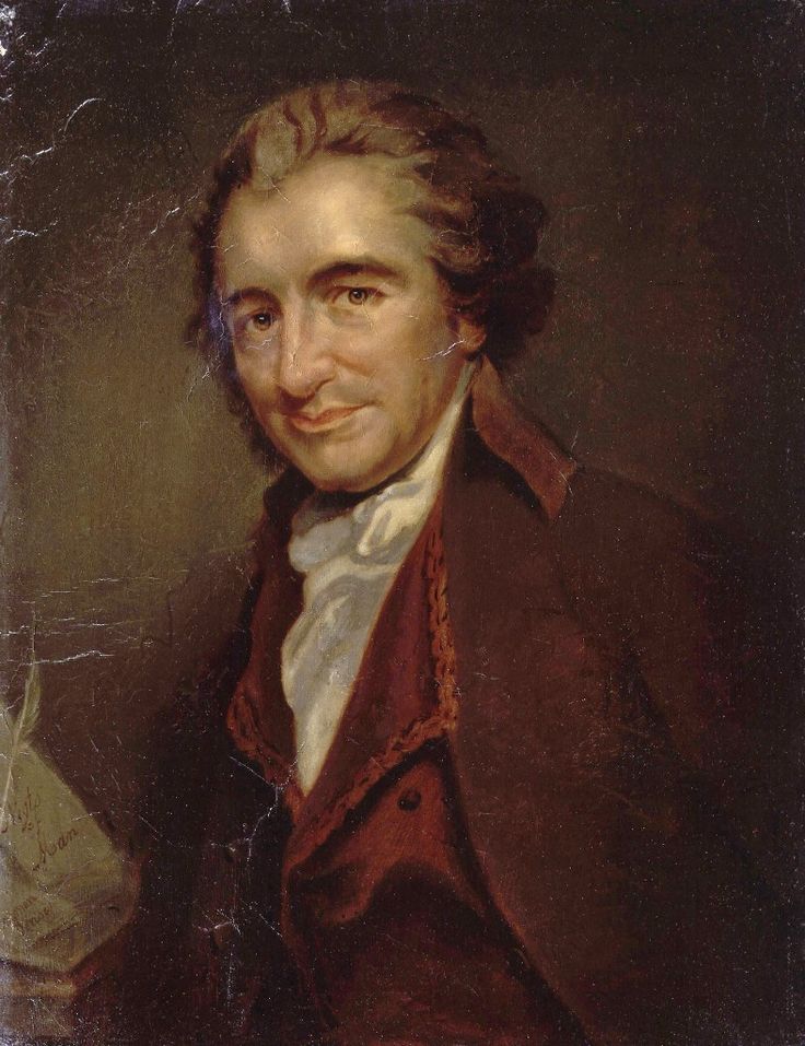 Portrait of Thomas Paine, Enlightenment political philosopher and revolutionary writer